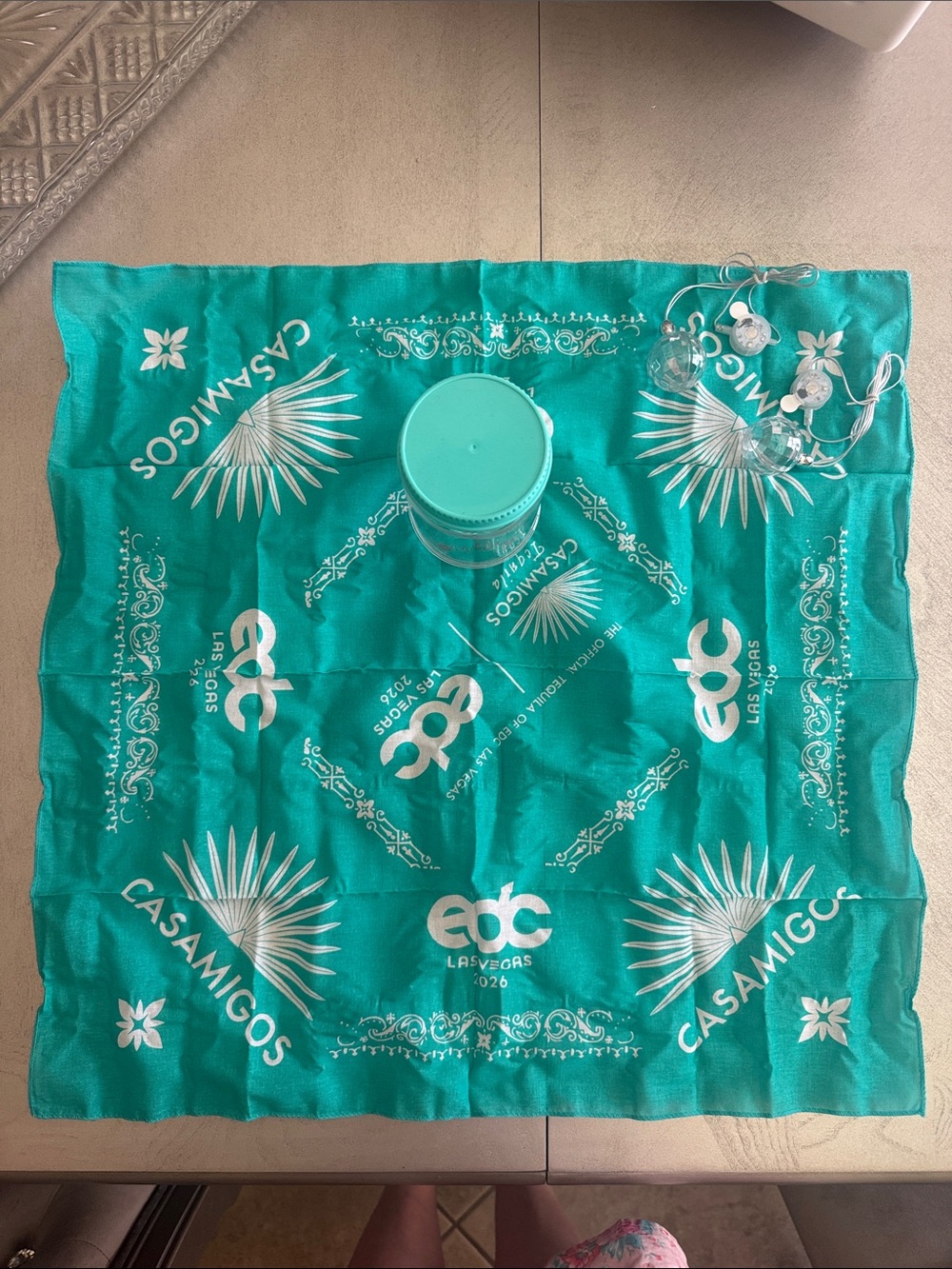 EDC Las Vegas 2026 Casamigos Teal Bandana Scarf